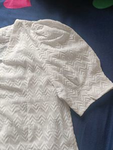 Casual Short Sleeve SolidWomen White Top