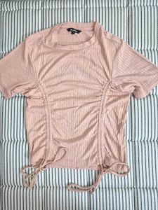 Cute Pink Ribbed Top
