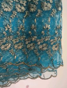 Embroidered Floral Net Saree 🌀