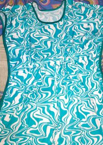 Blue &amp; White Swirl night Suit