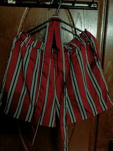Striped Shorts With Cloth Belt