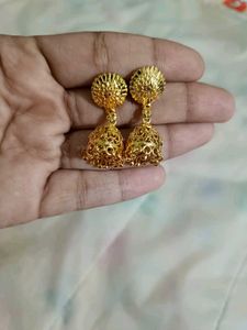 Golden Jhumka Earrings