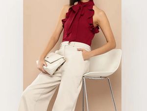 Red Ruffle Top