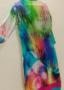 🌈Multi Clr Pakistani Style Full Length Kurti