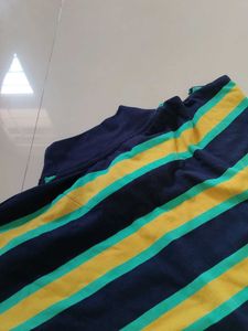 Bold Striped High Neck T-shirt