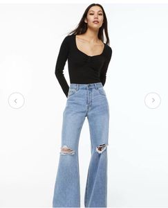 H&amp;M Bow🎀sweetheart Neckline Ribbed Jerseybodysuit