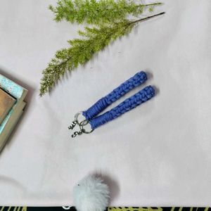 Blue Braided Keychain Wristlets