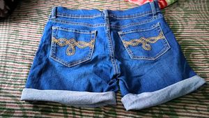 Denim Roll Cuff Shorts