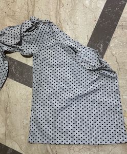 Unused One Shoulder Polka Dot Top