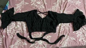 Black Textured Co-ord Set