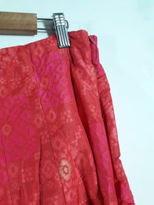 Pinkish Orange Printed Ethnic Skirt ( Women&#39;s )