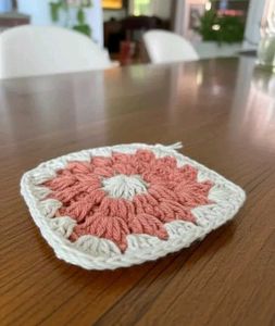 Handmade Crochet Square Coaster (Set Of 6)