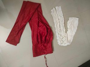 Red Leggings with White Legging