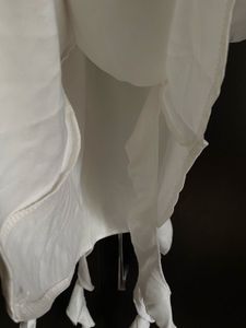 Chic White Satin Draped Top