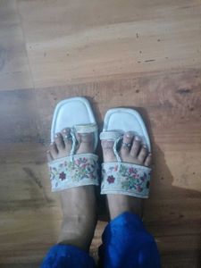 Floral Embroidered Flats