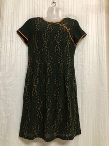 Yuppie Green Printed Midi Dress