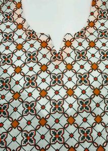 Beautiful Yellow And White Short Kurti