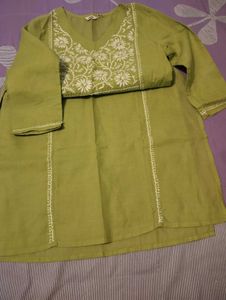 MAX embroided Lime Green Kurti
