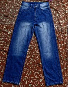 Vintage Blue Denim Straight Jeans