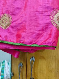 Pink Embroidered Saree