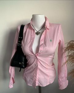 Bean Pole Striped Pink Shirt Women
