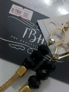 Elegant Black Beaded Dangle Earrings