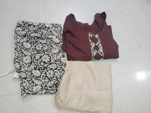 Kurta Set With Duppatta And Afghan Gawon