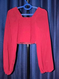 Maroon Crochet Blouse