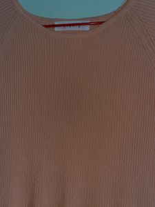 Peach Knit Midi Dress