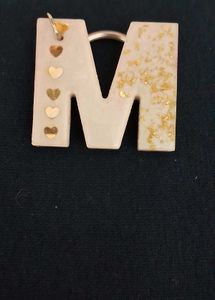 Resin M Letter Keychain
