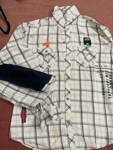 White Plaid Camp Shirt