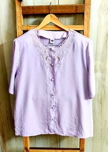 Embroidered Lavender Top Size-42