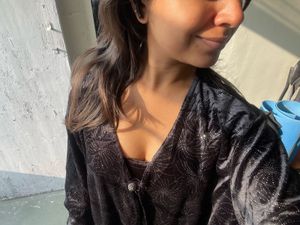 Black Floral Print Open Front Top