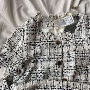 Korean tweed dress with tag