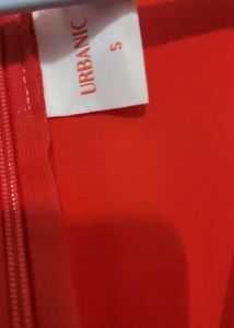 Red URBANIC Mesh-Neck Jumpsuit