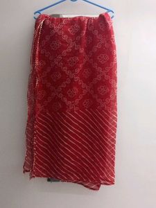 Red Striped Kurta with dupatta