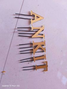 Gold Letter Hair Pins