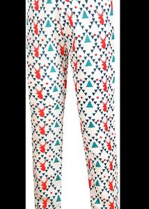 White Printed Small Triangle Jeggings