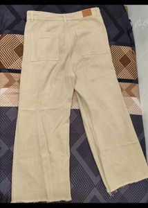 Beige Wed Leg Jeans