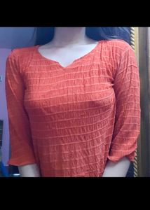 Red Vintage Crepe Top