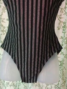 Striped One-Piece Swimsuit/Bodysuit