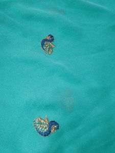 Beautiful  Sea Green Georgette Saree