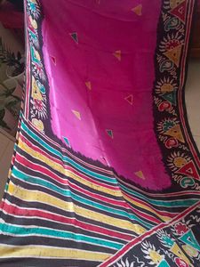 Resham Silk Batik Print Saree