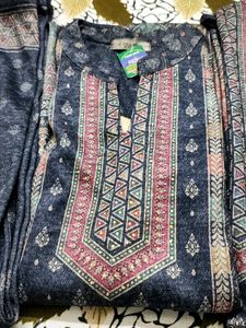 New Kashmiri Woolen Suit Set With Dupatta