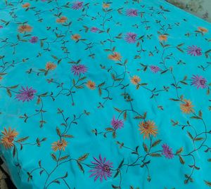 Blue Pure Chiffon Saree
