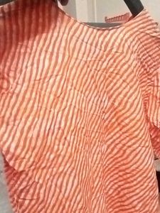 Striped Orange Kurti Top
