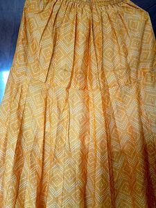 Yellow Printed Long Skirt