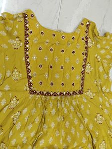 Yellow Embroidered Detail Top