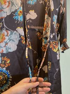 Floral Silk Wrap Dress