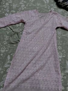 Elegant Pink Sequin Embroidered Kurta